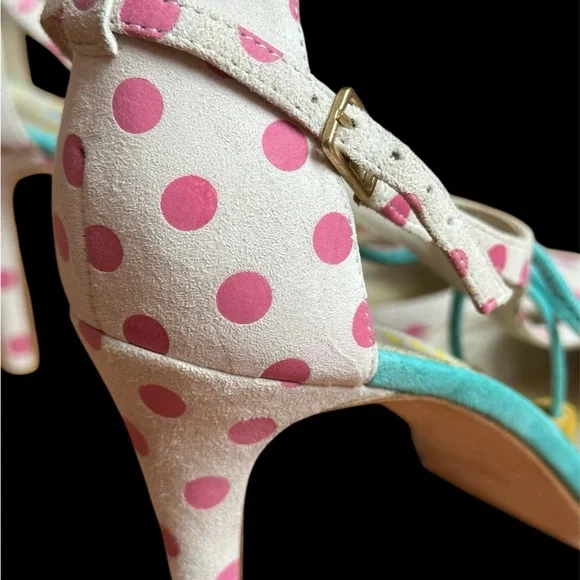 Boden Alice T Strap Suede Leather Polka Dot Pumps Women’s Size 9M Pointed Toe - Picture 8 of 15